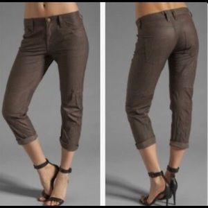 feathered leather 25 current/Elliot boyfriend pant